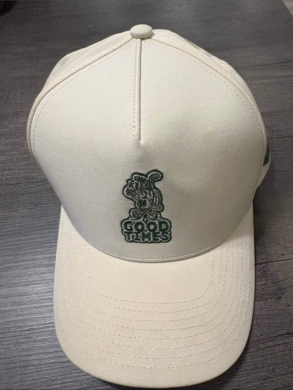 Good Times Embroidered Cream Baseball Cap - Men's Casual Hat